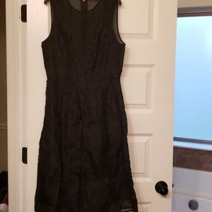 Tibi black cotton and silk dress sz 8